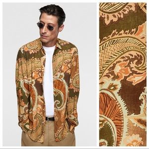 NWT. Zara Man Abstract Floral Print. Size S.
